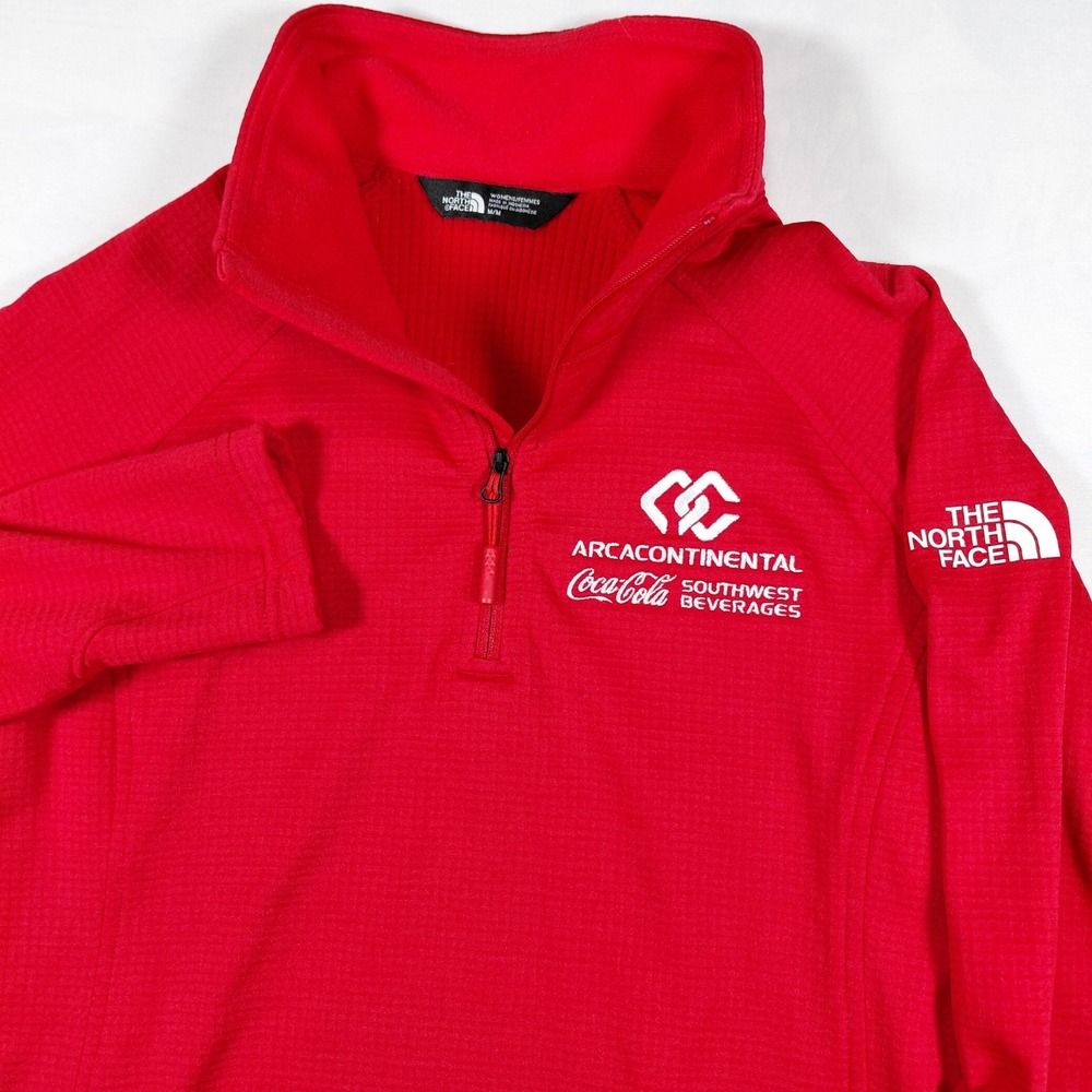 The North Face‎ Womens Red Quarter Zip Fleece Arca Continental Coca-Cola Size M